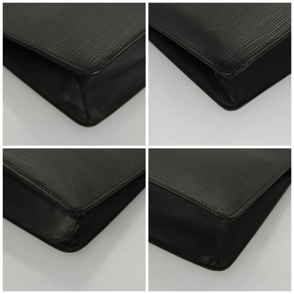 LOUIS VUITTON Epi Pochette Homme Clutch Bag Black Noir - Picture 16 of 16